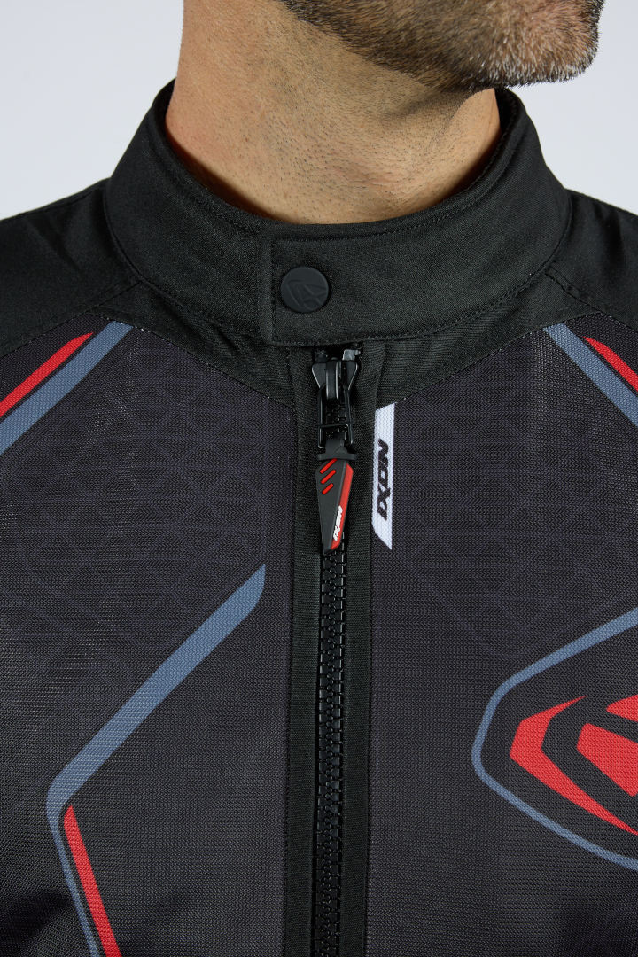 IXON DEMONIAK Verano Moto De Chaqueta Textil Negro Rojo