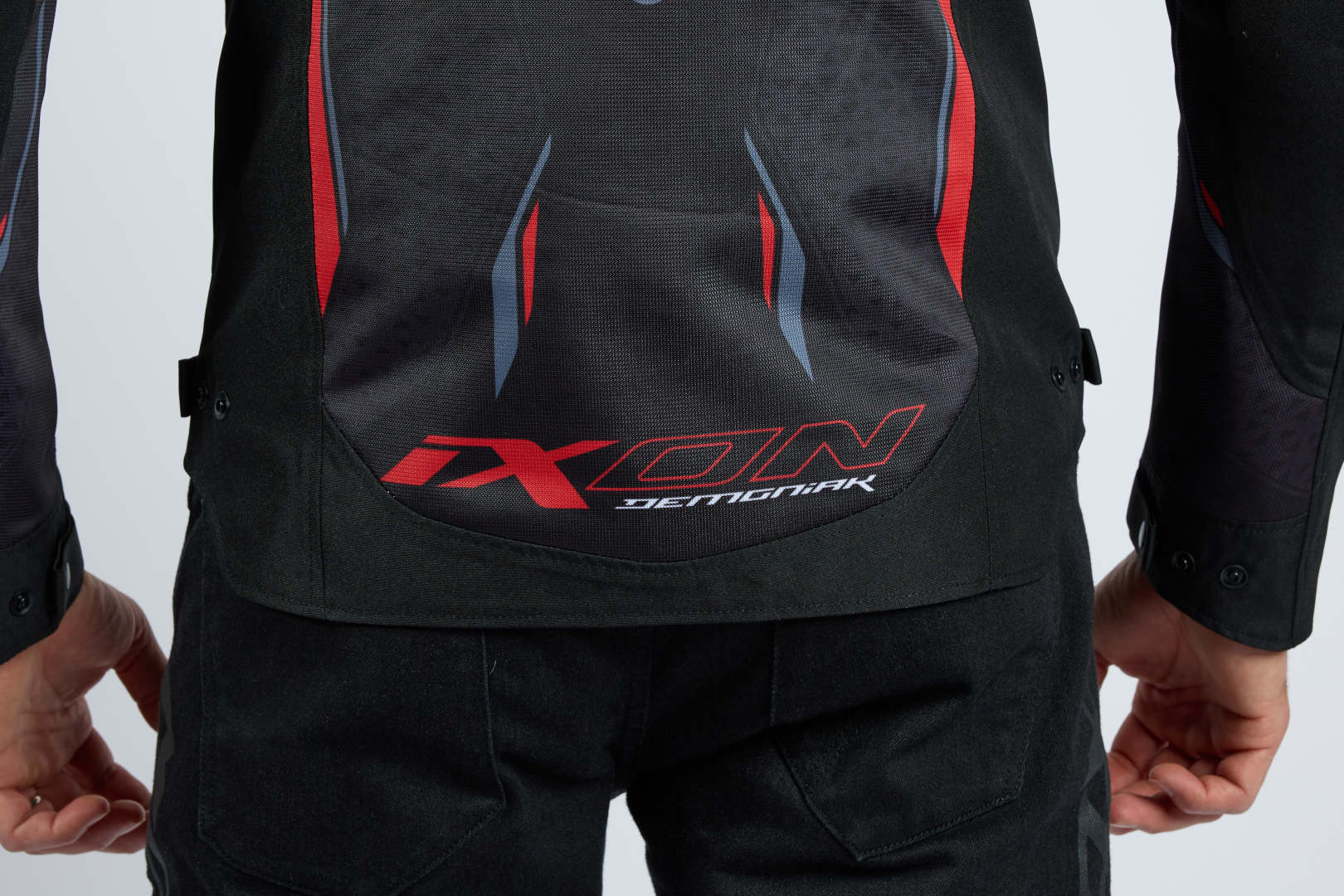 IXON DEMONIAK Verano Moto De Chaqueta Textil Negro Rojo