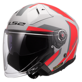 LS2 OF603 INFINITY II FOCUS CASCO DE MOTO GRIS ROJO