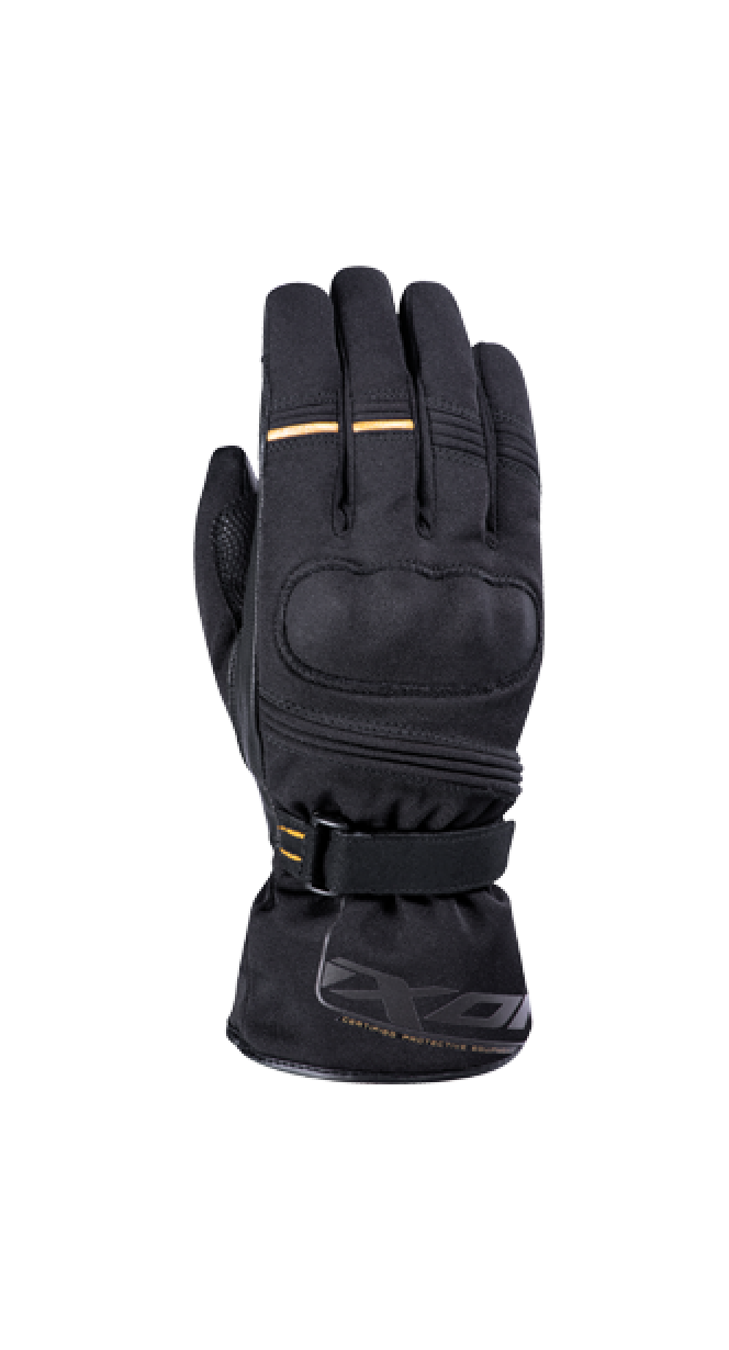 IXON PRO FIELD MUJER SOFTSHELL E IMPERMEABLE GUANTES MOTO NEGRO DORADO