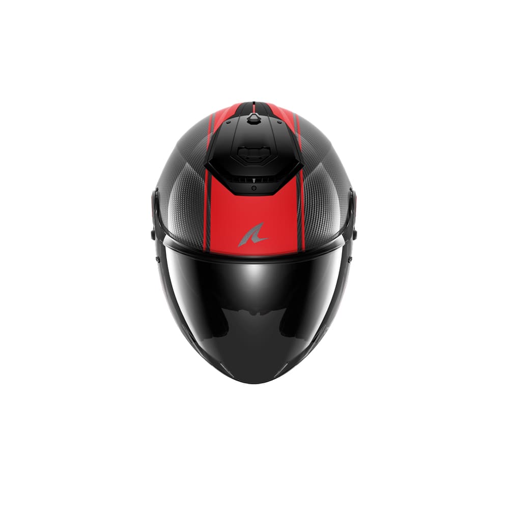 SHARK RS JET PIEL CARBONO Rojo Carbono Casco