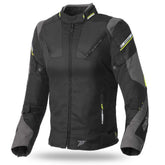 SEVENTY DEGREES SD-JR71 INVIERNO CHAQUETA DE MOTO RACING MUJER NEGRO AMARILLO FLUOR