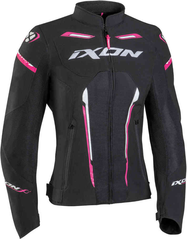 IXON STRIKER AIR LD Mujer Textil Moto Chaqueta Negro Blanco Fushia