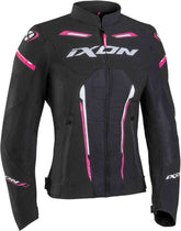 IXON STRIKER AIR LD Mujer Textil Moto Chaqueta Negro Blanco Fushia