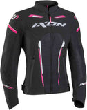 IXON STRIKER AIR LD Mujer Textil Moto Chaqueta Negro Blanco Fushia