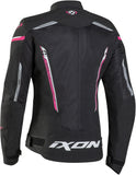 IXON STRIKER AIR LD Mujer Textil Moto Chaqueta Negro Blanco Fushia