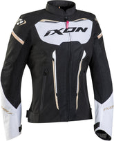 IXON STRIKER AIR LD Mujer Textil Moto Chaqueta Negro Blanco Oro