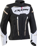 IXON STRIKER AIR LD Mujer Textil Moto Chaqueta Negro Blanco Oro