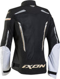 IXON STRIKER AIR LD Mujer Textil Moto Chaqueta Negro Blanco Oro
