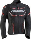 IXON STRIKER AIR WP Moto Textil Hombre Chaqueta Negro Rojo Blanco