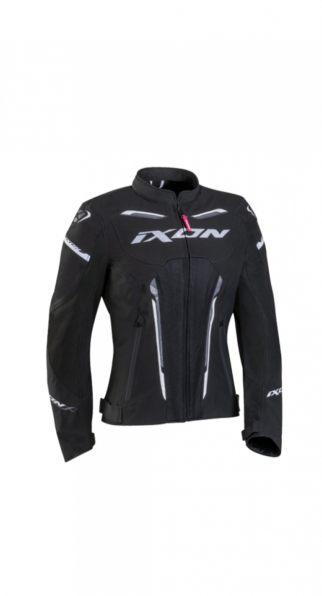IXON STRIKER AIR LD Mujer Textil Moto Chaqueta Negro Antracita Blanco