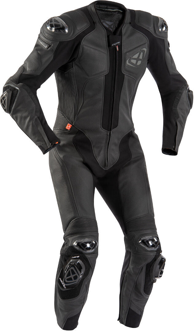 IXON VENDETTA EVO 1 PIEZA HOMBRE MOTO TRAJE DE CUERO NEGRO