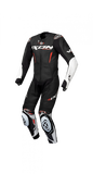 IXON VORTEX 3 JÚNIOR 1 PIEZA MOTO CARRERAS TRAJE DE CUERO NEGRO BLANCO