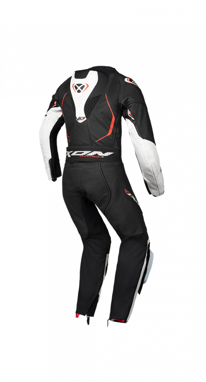 IXON VORTEX 3 JÚNIOR 1 PIEZA MOTO CARRERAS TRAJE DE CUERO NEGRO BLANCO