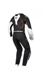 IXON VORTEX 3 JÚNIOR 1 PIEZA MOTO CARRERAS TRAJE DE CUERO NEGRO BLANCO