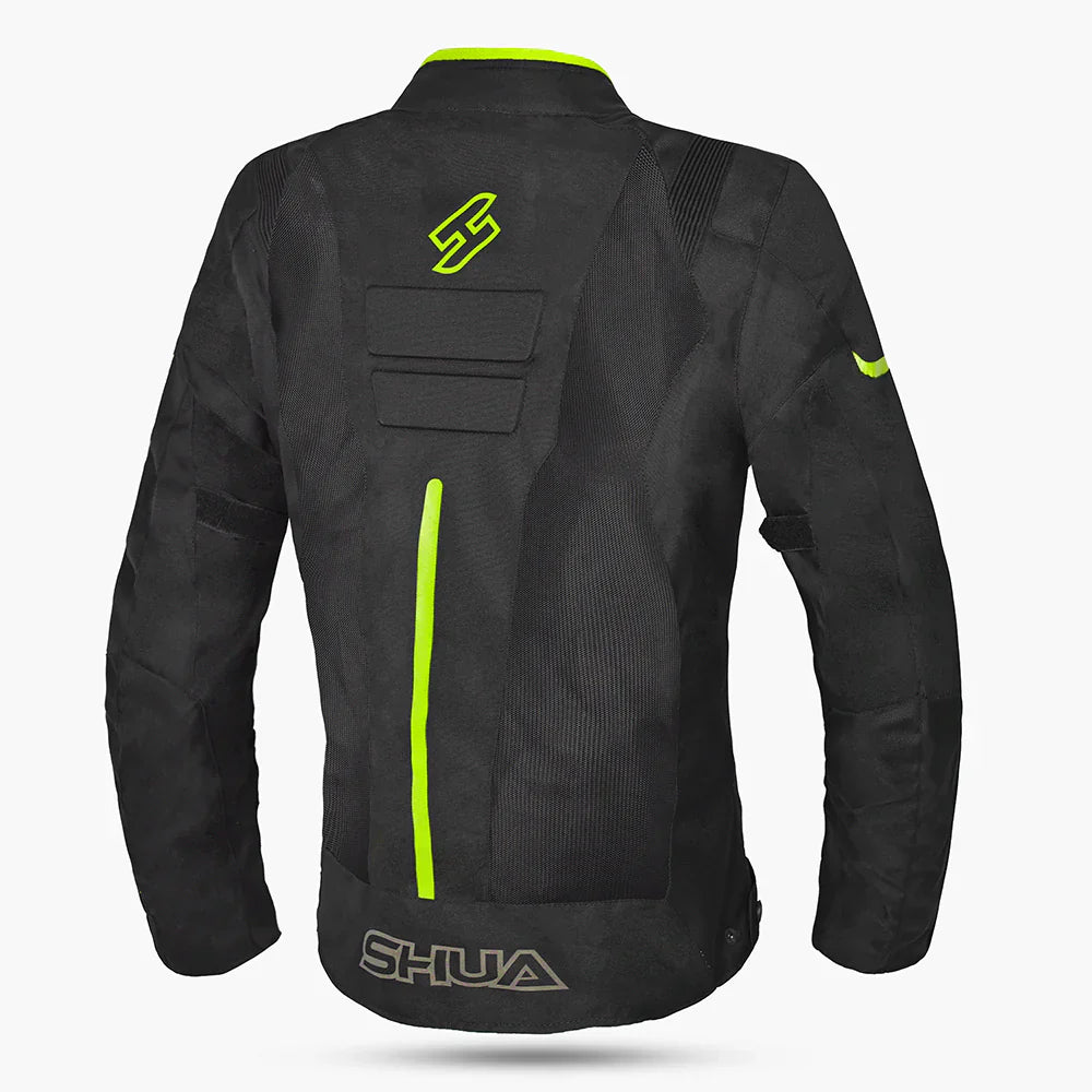 SHUA - Chaqueta Text Gravity Mesh Lady Negro/Amarillo fluor - SECURTEX MOTOR S.L (t/a MaximoMoto)