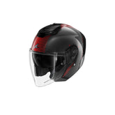SHARK RS JET CARBON IKONIK Carbono Rojo Cromado Casco
