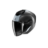 SHARK RS Jet Piel Carbono Plata Casco