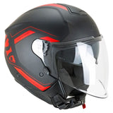 CGM 126G IPER CITY Casco Jet De Moto Negro Rojo Opaco