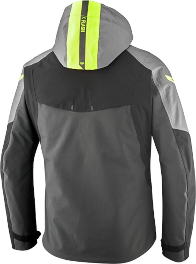IXON BURNING Hombre Moto Textil Chaqueta Gris Negro Amarillo Brillante