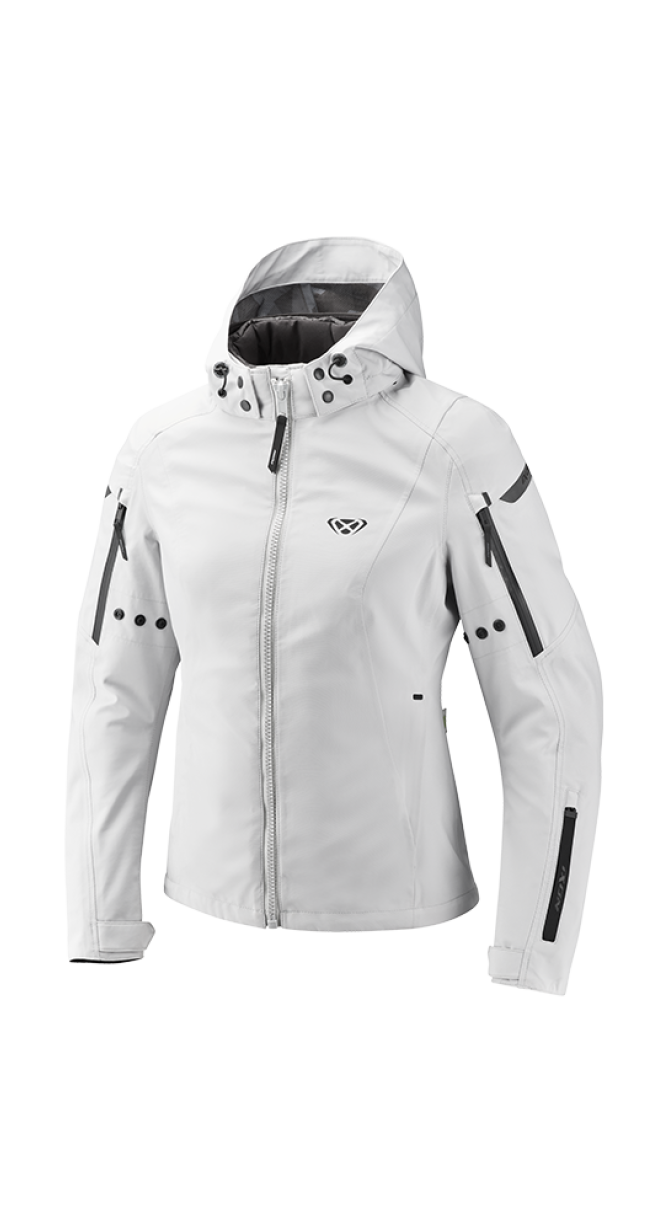 IXON BURNING Mujer Textil Motocicleta Chaqueta Gris Claro