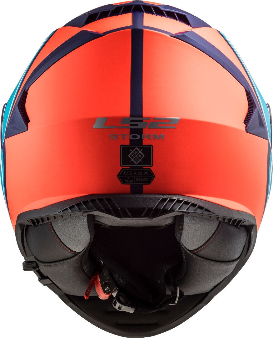 LS2 FF800 STORM SLANT MATT BLUE FL.ORANGE - SECURTEX MOTOR S.L (t/a MaximoMoto)