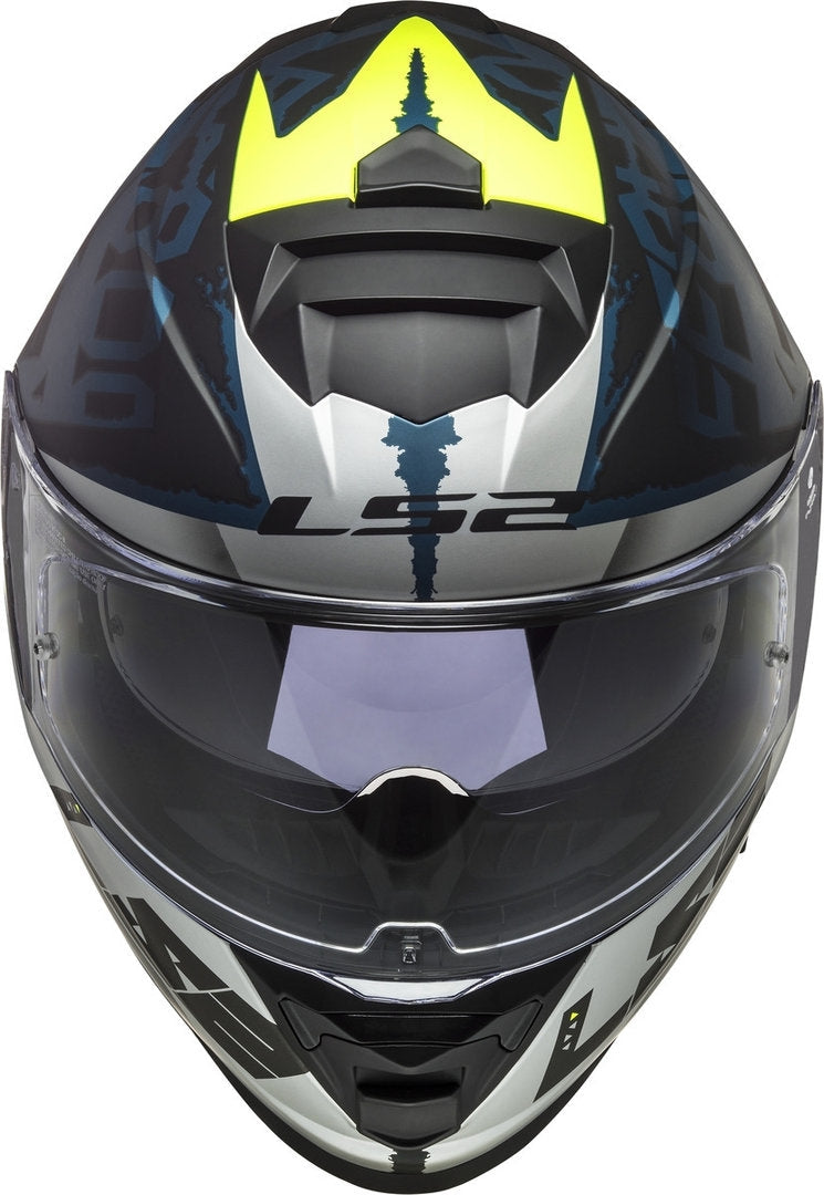 Visera solar que se retrae en la carcasa del casco.