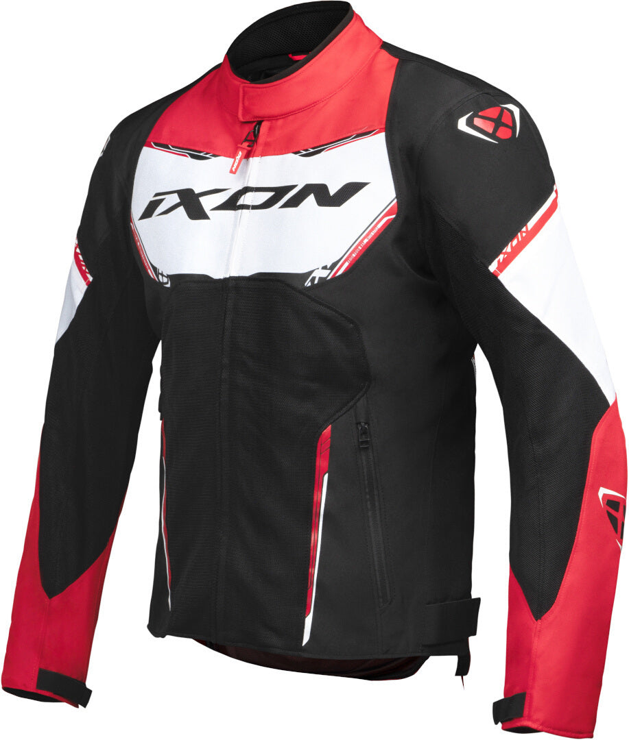 IXON STRIKER AIR WP Moto Textil Hombre Chaqueta Negro Blanco Rojo