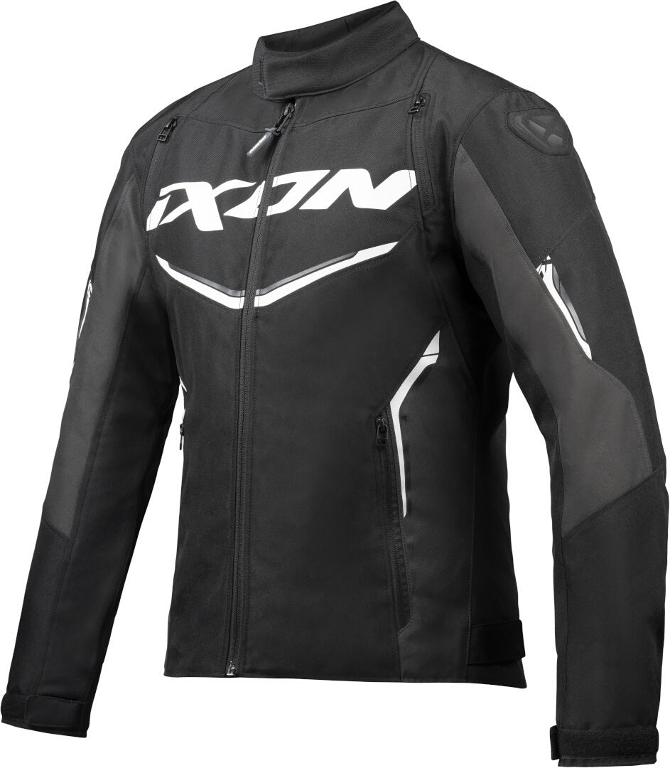IXON CORDOLO Hombre Textil Moto Chaqueta Negro Antracita Blanco