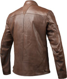 IXON CRANKY AIR Hombre Moto Piel Chaqueta Marrón