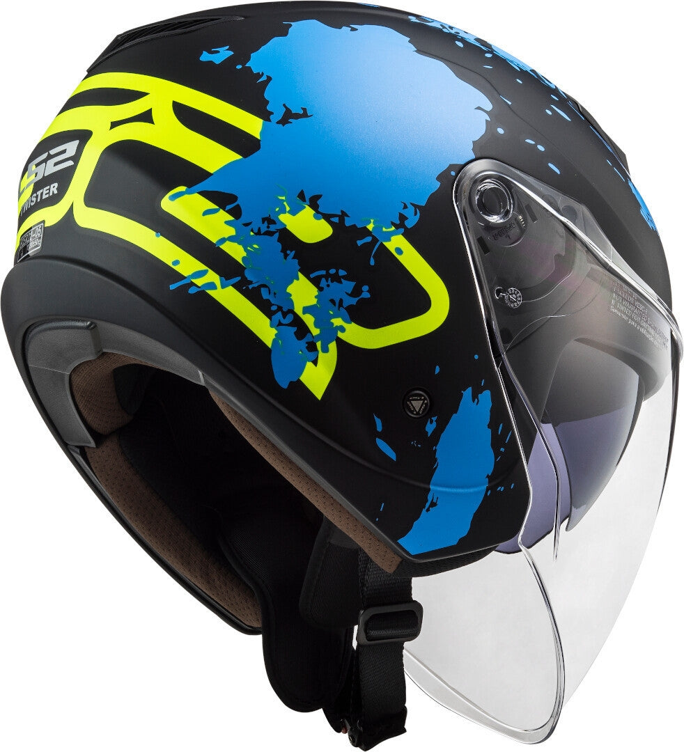 LS2 OF573 TWISTER II XOVER MATT BLACK BLUE - SECURTEX MOTOR S.L (t/a MaximoMoto)