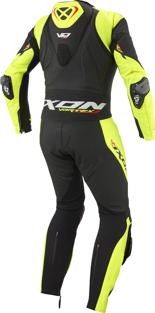 IXON VORTEX 3 HOMBRE 1 PIEZA MOTO CARRERAS TRAJE DE CUERO NEGRO AMARILLO
