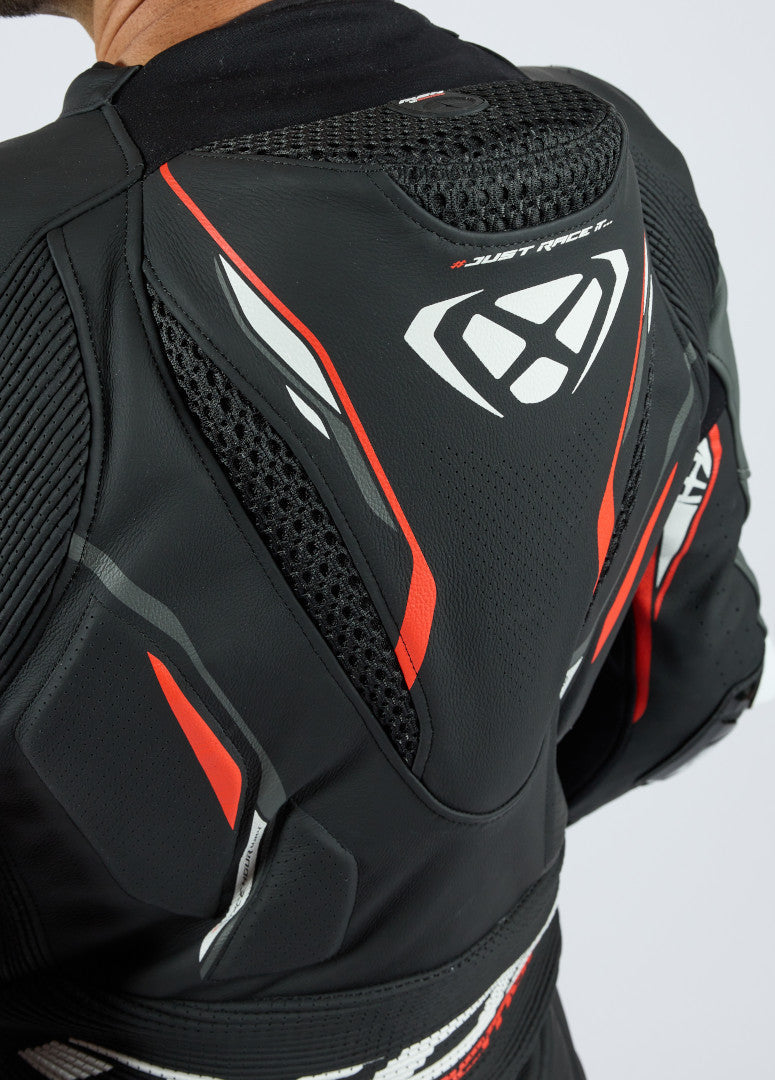 IXON DEMONIO 1 PIEZA HOMBRE MOTO TRAJE DE CUERO NEGRO BLANCO ROJO