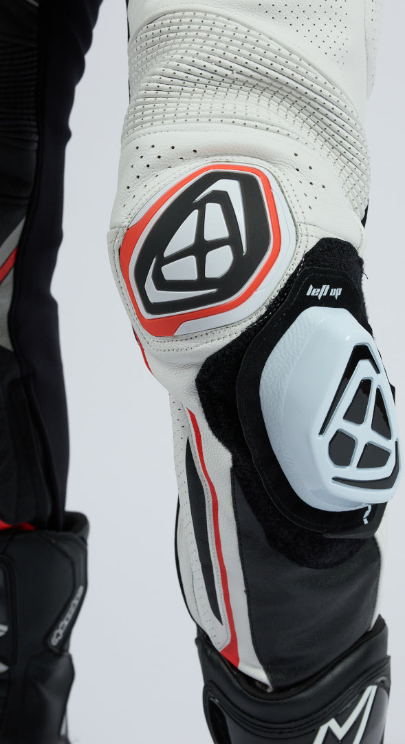 IXON DEMONIO 1 PIEZA HOMBRE MOTO TRAJE DE CUERO NEGRO BLANCO ROJO