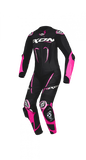 IXON VORTEX 3 DAMAS 1 PIEZA MOTO CARRERAS TRAJE DE CUERO NEGRO ROSA