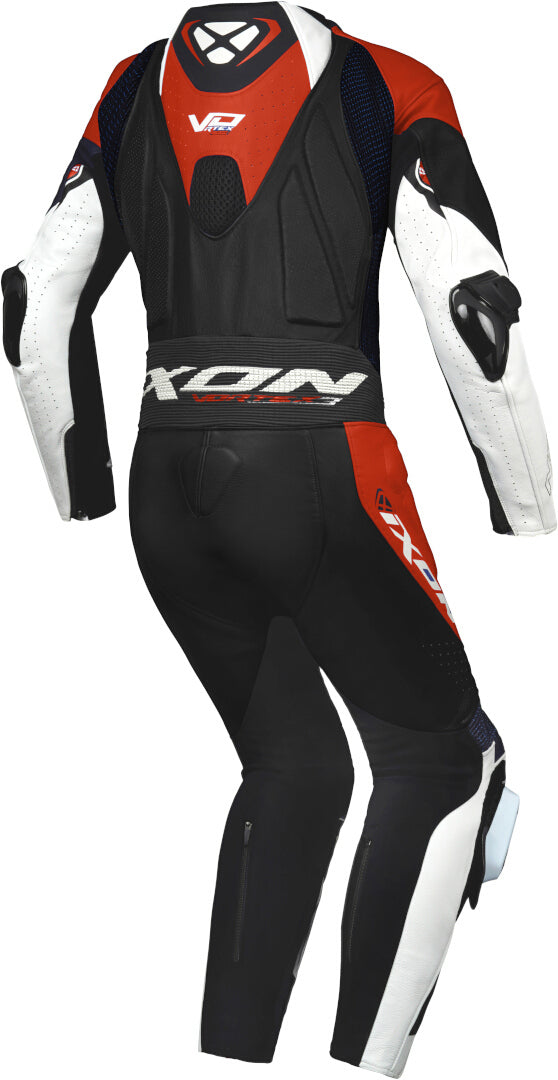 IXON VORTEX 3 HOMBRE 1 PIEZA MOTO CARRERAS TRAJE DE CUERO BLANCO NEGRO ROJO