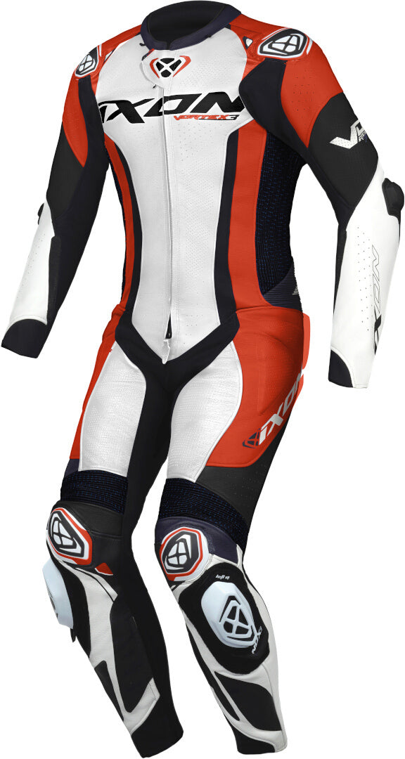 IXON VORTEX 3 HOMBRE 1 PIEZA MOTO CARRERAS TRAJE DE CUERO BLANCO NEGRO ROJO
