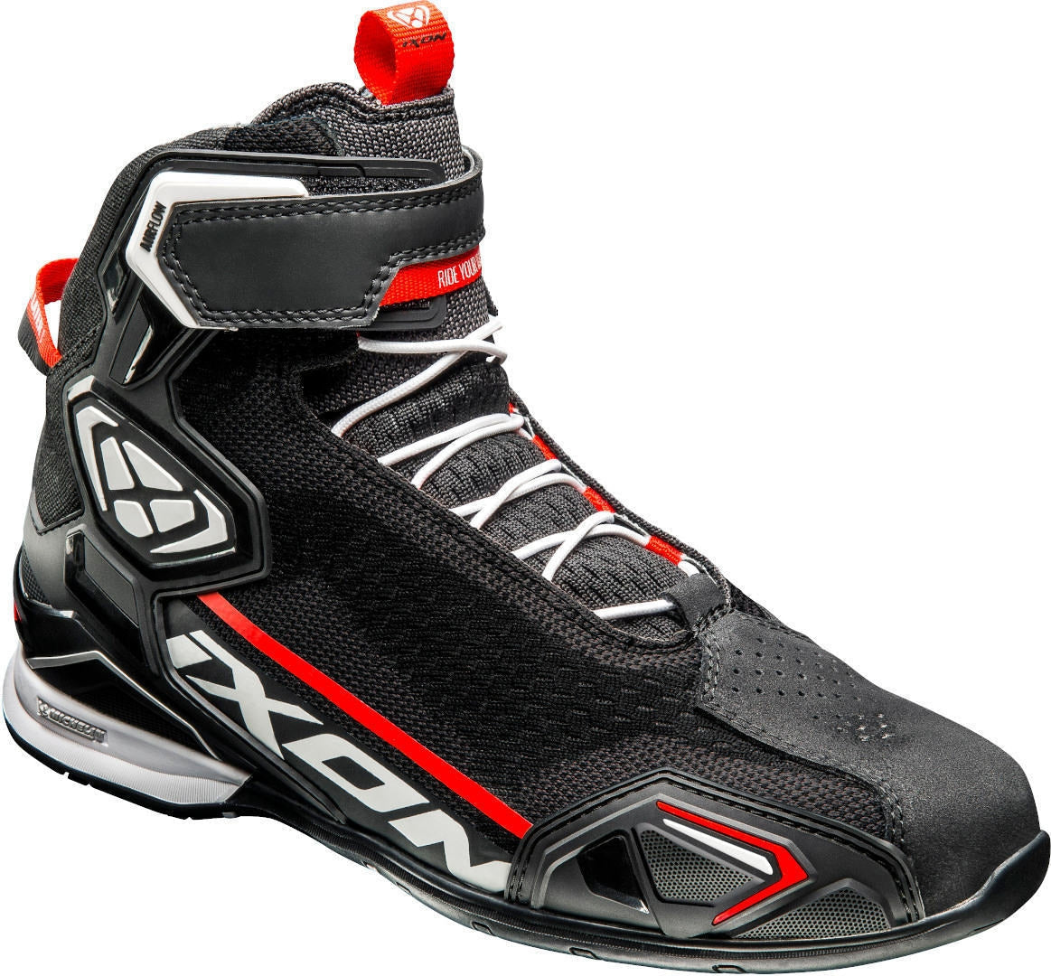 IXON- BOTAS BULL KNIT  BLACK/WHITE/RED - SECURTEX MOTOR S.L (t/a MaximoMoto)