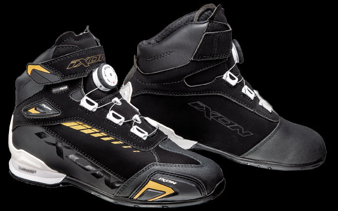 IXON- BOTAS BULL WP LADY BLACK/WHITE/GOLD - SECURTEX MOTOR S.L (t/a MaximoMoto)