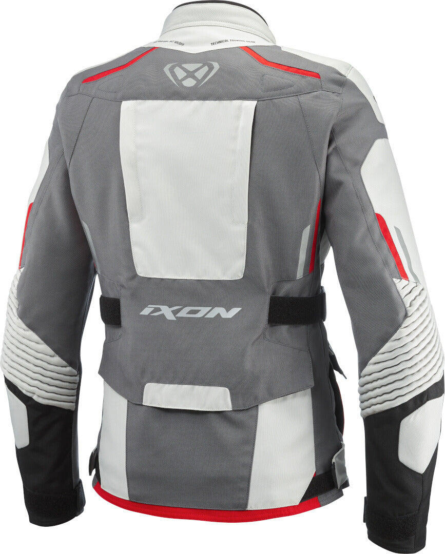 IXON MIDGARD Moto Textil Mujer Aventuras Chaqueta Gris Negro Rojo