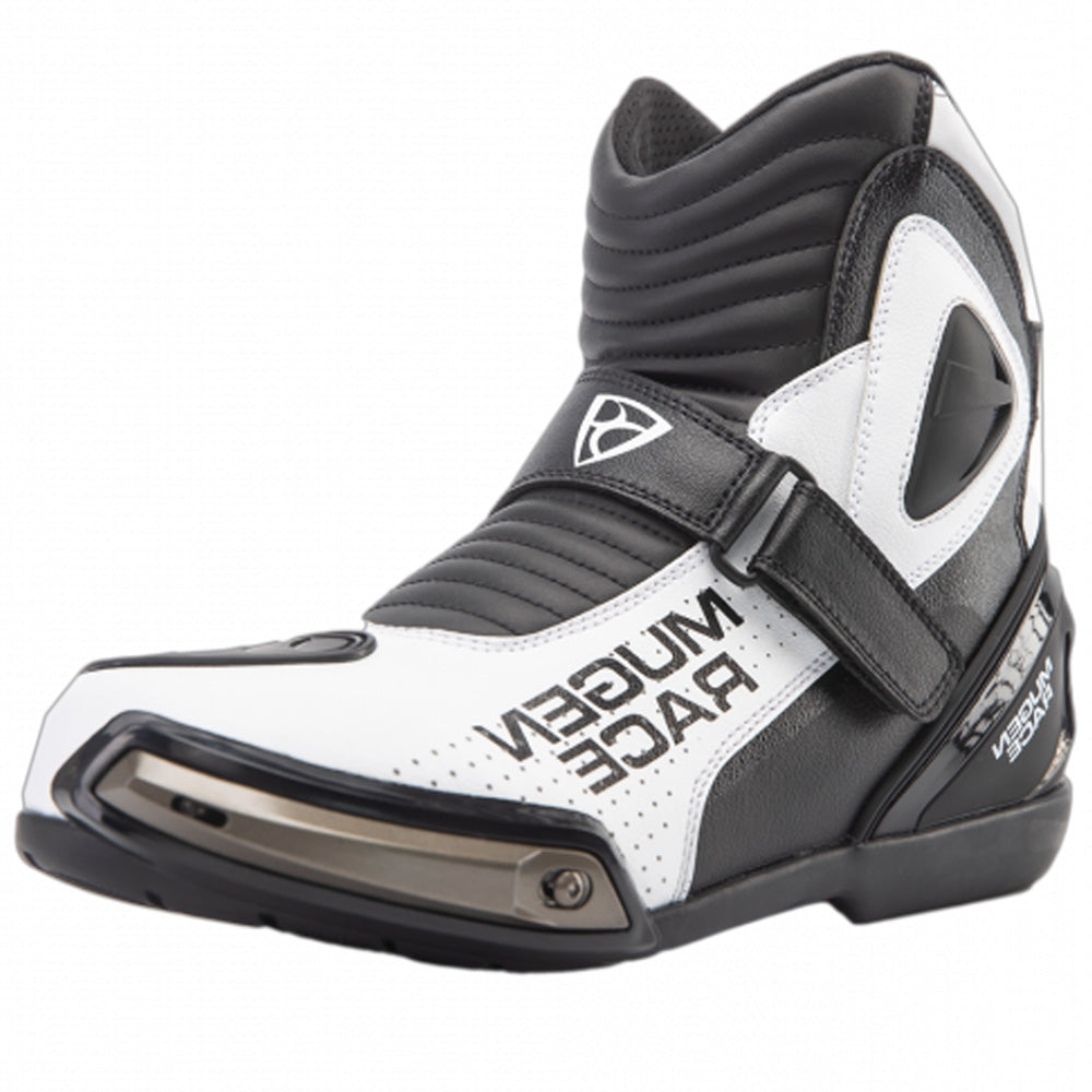 MUGENRACE BOT-MNR-2391 Hurry Moto Botas Cortas Negro Blanco
