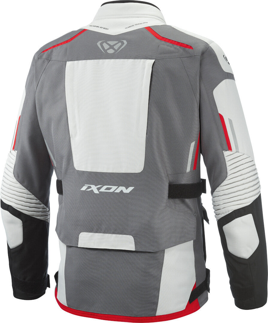 IXON MIDGARD Impermeable Moto De Aventura Chaqueta Textil Negro/Gris/Rojo
