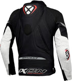 IXON VORTEX 3 Hombre Chaqueta De Cuero Motociclista De Carreras Negro Blanco