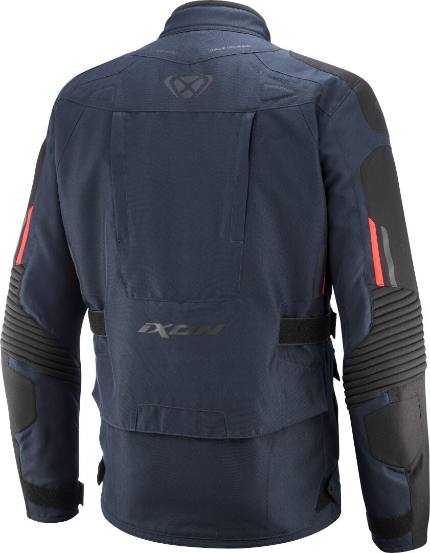 IXON MIDGARD Impermeable Moto De Aventura Chaqueta Textil Azul Marino/Rojo
