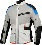 IXON M-NJORD Hombre Moto Textil Chaqueta Gris Claro Azul Rojo