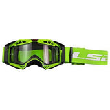 LS2- AURA GOGGLE BLACK H-V GREEN WITH CLEAR VISOR - SECURTEX MOTOR S.L (t/a MaximoMoto)