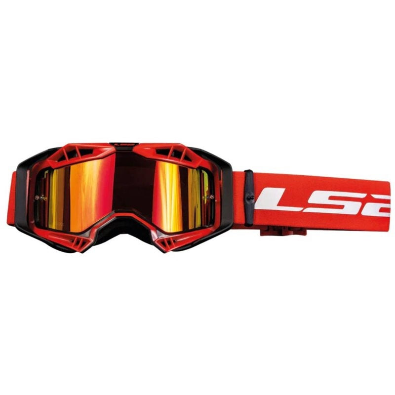 LS2- AURA GOGGLE BLACK RED WITH IRIDIUM VISOR - SECURTEX MOTOR S.L (t/a MaximoMoto)
