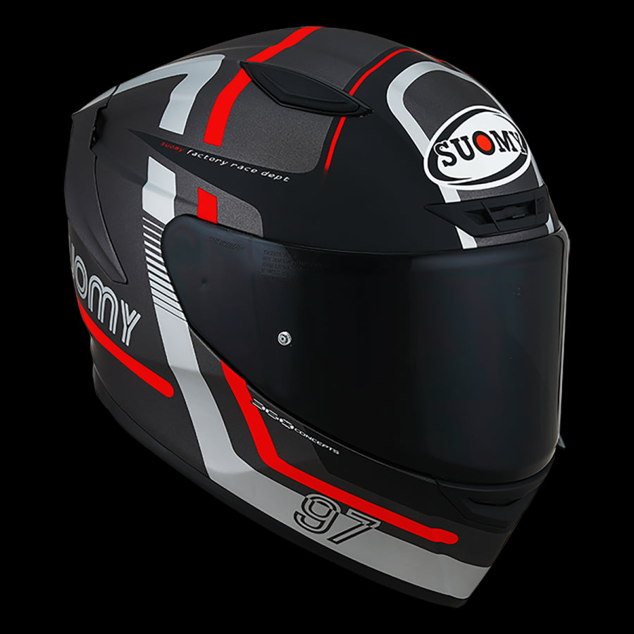 SUOMY-CASCOS TRACK-1 NINETY SEVEN MATT GUN METAL/RED E06 - SECURTEX MOTOR S.L (t/a MaximoMoto)