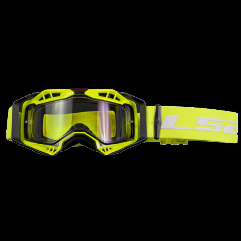 LS2- AURA GOGGLE BLACK HIV YELLOW WITH CLEAR VISOR - SECURTEX MOTOR S.L (t/a MaximoMoto)