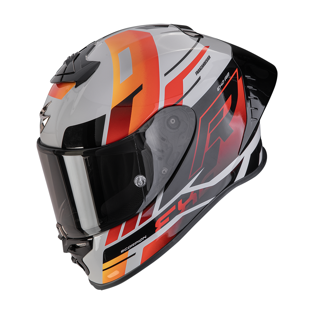 SCORPION EXO-R1 EVO II AIR ADRENALINE CASCO DE MOTO Gris-Rojo-Naranja